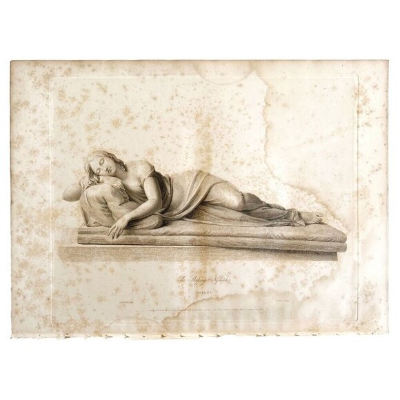 Echo The Sleeping Nymph 1834 Engraving Bailey Victorian Art Mythology DWBB3 - Picture 2 of 2